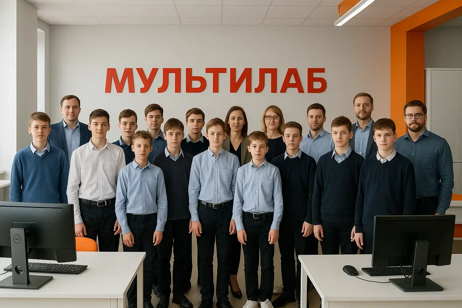 Ученики и педагоги в школьном Мультилабе