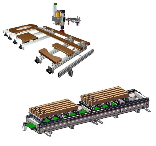 Траверсный стол с 8 вакуумными присосками