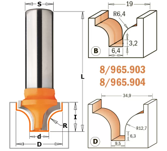 Фреза&nbsp;концевая&nbsp;CMT&nbsp;радиусная&nbsp;D=19,1&nbsp;I=13,0&nbsp;S=12,0&nbsp;R=6,35