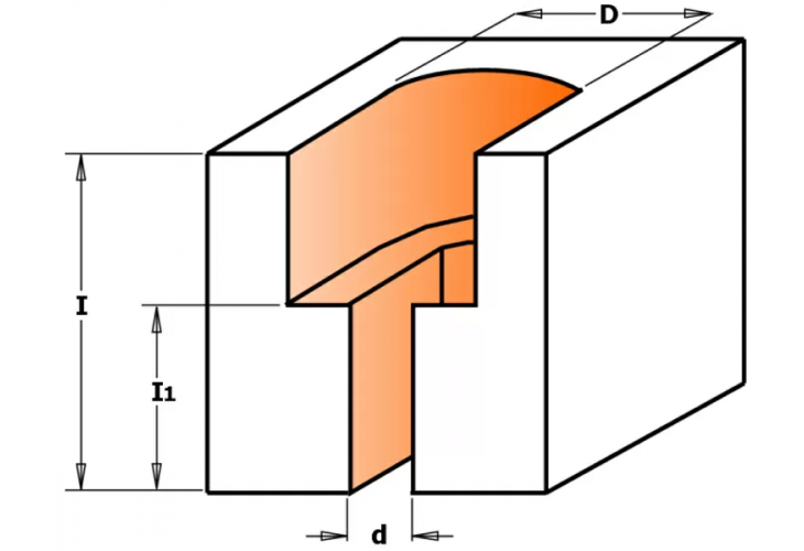 Превью 2 к Фреза концевая CMT пазовая D=12,7 I=24,2 S=1/4