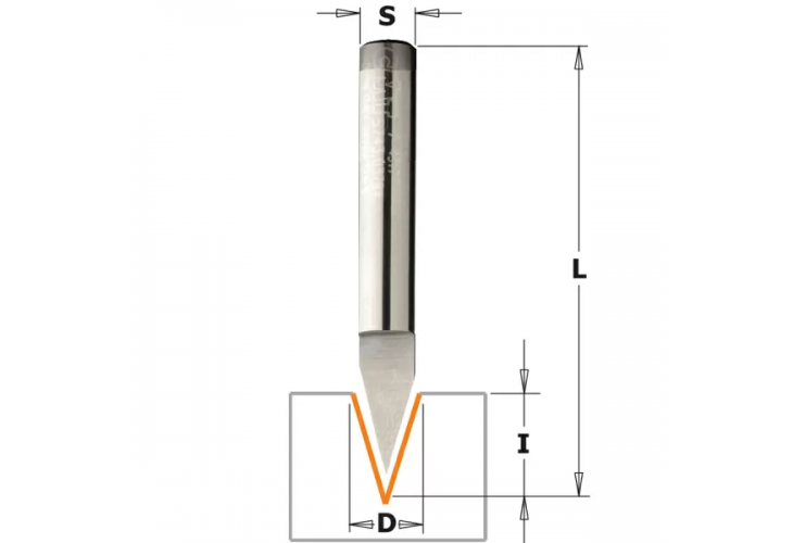 Превью 1 к Фреза концевая CMT для гравирования и декорирования D=6,0 I=8,5 S=6,0 L=60,0