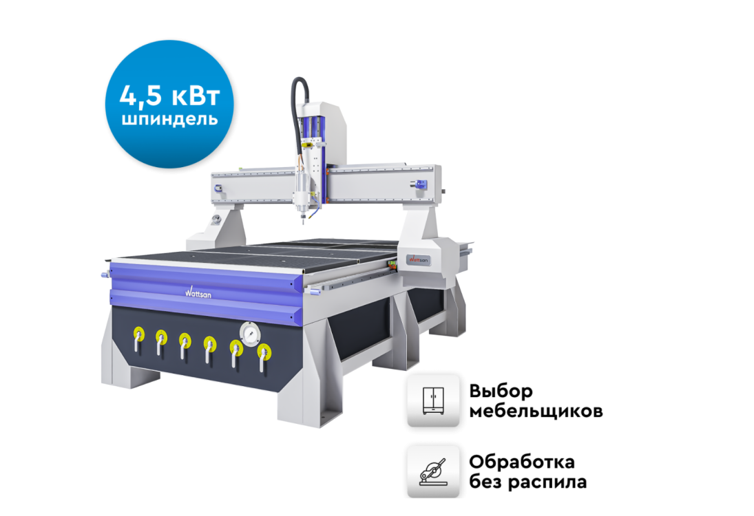 Превью 1 к Фрезерный станок с ЧПУ WATTSAN M1 1325