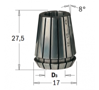 ER16&nbsp; D=3 цанга высокоточная