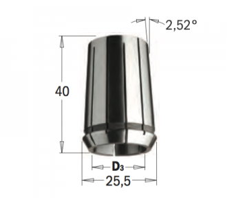 Цанга высокоточная DIN-6388  MM25,5X40  D=8