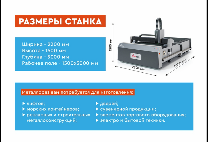 Превью 3 к Лазерный станок по металлу Wattsan 1530E