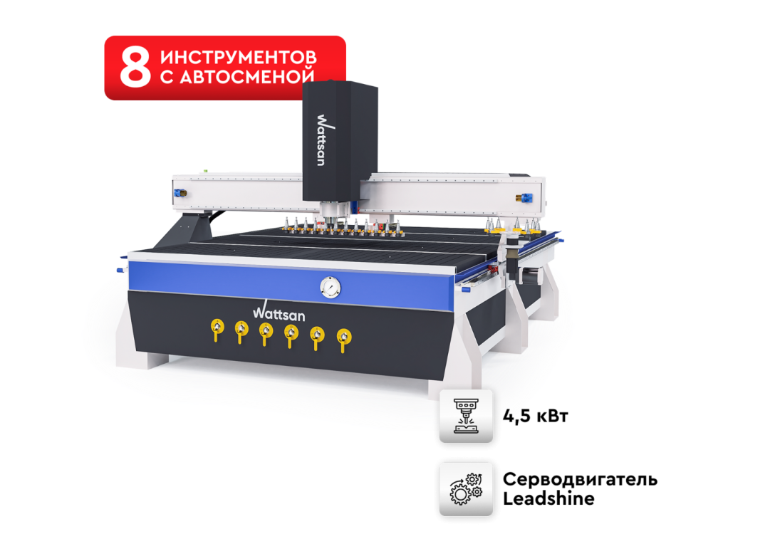 Превью 1 к Фрезерный станок с автосменой инструмента с ЧПУ WATTSAN M3 2030