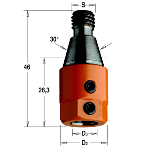 Патрон для присадочного станка S=M10/30 D=8 RH