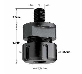 Патрон ER20 (без цанги) S=M14x2 для цанг ER20 3-12,7мм