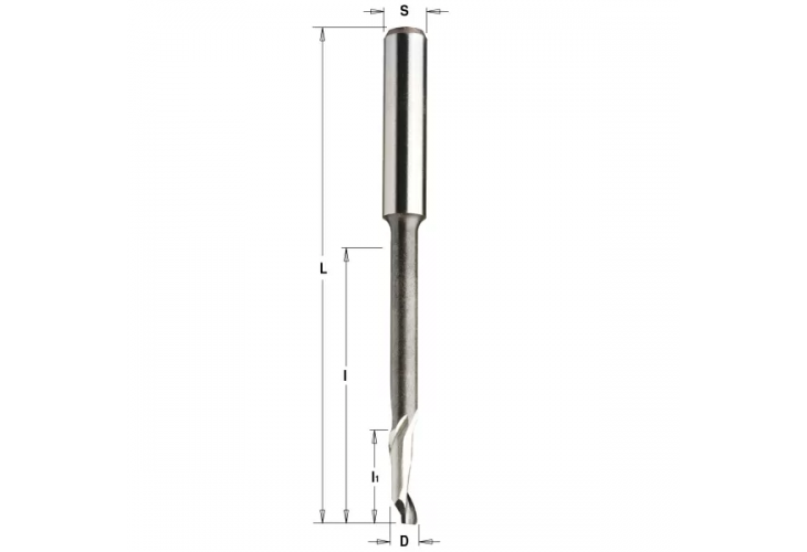 Превью 1 к Фреза спиральная по алюминию HSS+Co Z1 S=8 D=6x16/45x90 RH