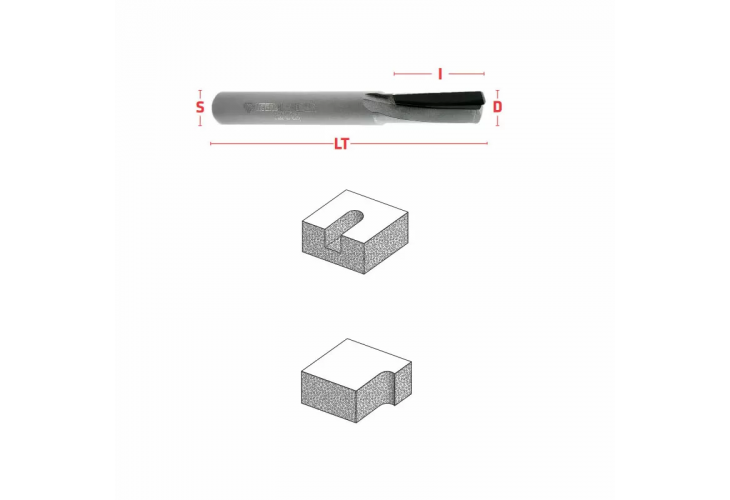 Превью 4 к Фреза пазовая DP Z1 NEG. DP S=12 D=12x20x70 RH