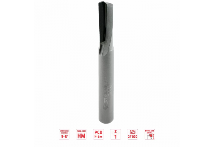 Превью 3 к Фреза пазовая DP Z1 NEG. DP S=12 D=12x20x70 RH