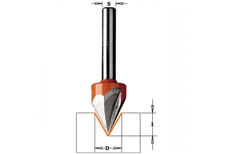 Превью 1 к Фреза концевая CMT для гравирования и декорирования D=12,7 I=11,0 S=1/4 L=60,0