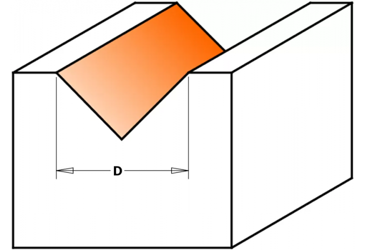 Превью 2 к Фреза концевая CMT V-образная D=12,7 I=12,7 S=6,0 L=44,5