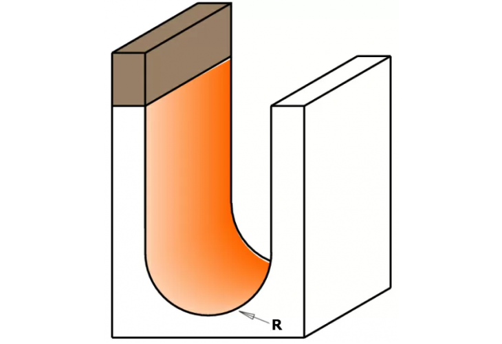 Превью 2 к Фреза концевая CMT с радиусным торцом D=12,7 I=9,5 S=1/4 R=6,35