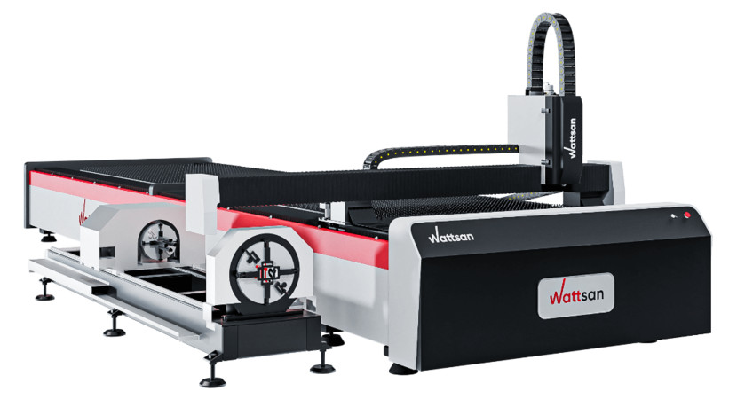 Лазерный станок по металлу WATTSAN 1530 ROTATORY TABLECHANGE  &mdash; презентация станка на выставке &laquo;Металлообработка-2019&raquo;